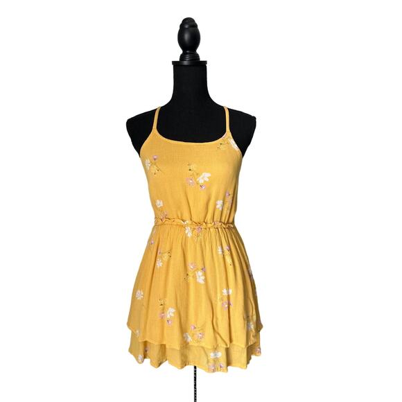 Abercrombie Kids Yellow Floral Mini Dress Sz 13/14 - Picture 1 of 7
